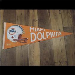MIAMI DOLPHINS SIGNED FLAG, AUTHENTICITY LETTER & ENVELOP