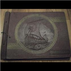 Old Vicking drakar Engrave photograph book to place photo