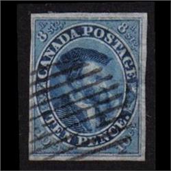 #7a VF-imperf Ten Pence Blue, beautiful Grid Cancel