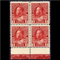 #109 F-VF- 2NH - 2LH ADMIRAL LATHEWORK BLOCK OF 4