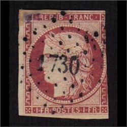 France #9 USED RARE *HAS A REPAIRED CORNER*