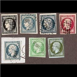 France USED #3-6-11-13-14-20   ALL NO FAULTS ONLY #11 SMALL THIN