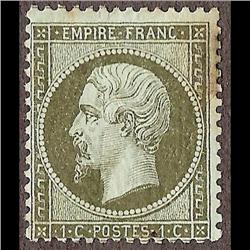 France MINT #22a (Yvert #19a) F-VF LH ---- STAMP HAS MINOR FOLD AND TONED AT UR   CAT185€