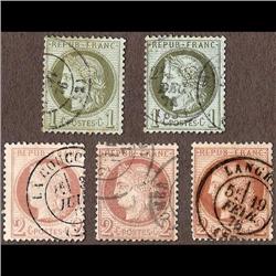 France USED #50-50a-51-51a-51var (Yvert #50-50a-51-51a-51var)    CAT100€   CHOICE CANCEL