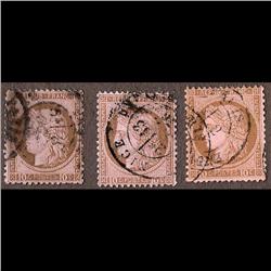 France USED #54 (Yvert #54-54a-54var) CAT50€  ALL SELECT SON CDS CANCEL