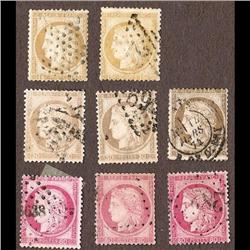 France USED #61-62-63 (Yvert 55-55a-56-56var-56a-57-57a-57var) CAT105€ ALL SELECT