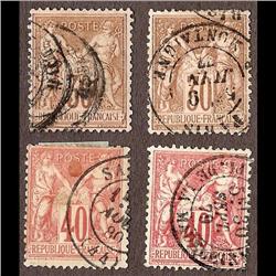 France USED #73 -74 (Yvert #69-69var-70-70var) SON CDS SELECT CHOICE *TYPE 1*  CAT94€