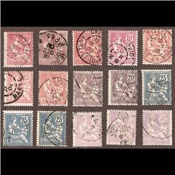 France USED #133 to 137 (Yvert #124 to 128) SON CDS SELECT CHOICE (QTT15) CAT96€