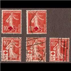 France USED #B1+B2 (Yvert #146-146A-147A-147A-147var) SON CDS SELECT CHOICE (QTT5) CAT29€