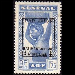 France YVERT#6+7 XF-NH *SENEGAL AIRMAIL OVERPRINTED (PAR AVION BATIMENT DE LIGNE RICHELIEU)* CAT-117