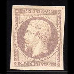 FRANCE #17 VF-MINT PLATE PROOF PALE VIO