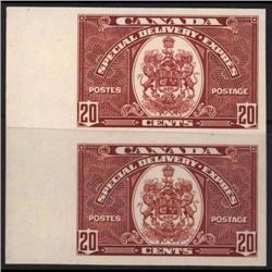 #E8a XF IMPERF PAIR WITH CERT. TOP STAMP LH - BOTTOM NH