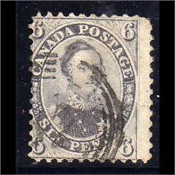 CANADA #13 F-VF C$6750.00 *RARE* (6d BROWN VIOLET)