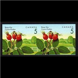 CANADA #1352iv XF-NH IMPERF SCARCE PAIR ROSE HIP