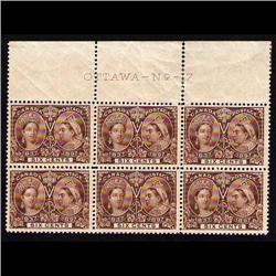 #55 VF NH UPPER PLATE BLOCK JUBILEE No -17 *SCARCE*