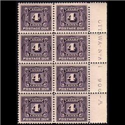 #J3 XF-NH INSCRIPTION BLOCK OF 8 OTTAWA No1