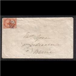 #12 ON COVER FROM TORONTO TO BARRIE MARCH 31, 1859