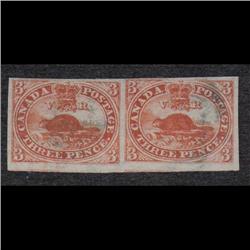 #4d VF USED IMPERF PAIR WITH CERTIFICATION