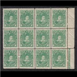 NEWFOUNDLAND #44 XF-NH BLOCK OF 12 WITH INSCRIPTION