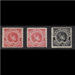 NEWFOUNDLAND #56-57-58 F-VF-LH 