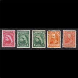 NEWFOUNDLAND #79-80-80a-81-82 XF-NH 