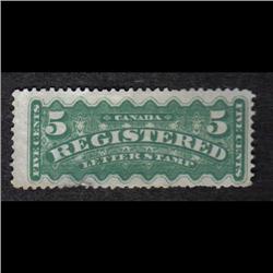#F2 VF MINT LH *REGISTRATION STAMPS* C$200,00