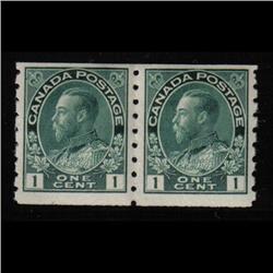 #125 F-VF NH COIL PAIR PERF 8 VERTICAL