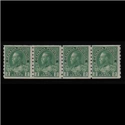 #128 XF NH COIL STRIP OF 4 PERF 8 VERTICAL