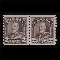 #182iii VF-NH COIL PAIR LINE PAIR + COCKEYED KING VARIETY