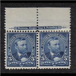 USA #281 MINT PAIR NH(1)-LH(1) WITH IMPRINT INSCRIPTION