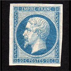 FRANCE #15d (YVERT#14B TYPE II) XF-NH SIGNED CERTIFICAT