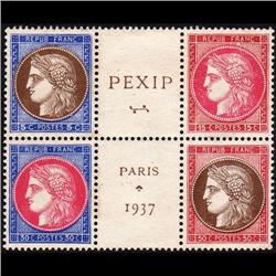 France #329 XF-NH STAMP NH PEXIP 1937 BLOCK OF 4