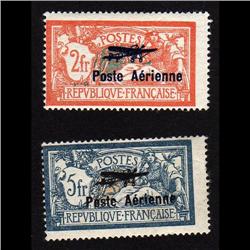 France #C1-C2 LH COMPLETE SET OF 2 OVERPRINTED
