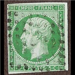 France #13b VF USED NO FAULTS YVERT#12b DARK GREEN SHADE