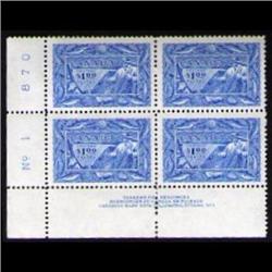 Canada #302 LL PLATE No1 XF-NH FISHING RESOURCES