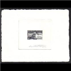 France #894 UNESCO PROOF SIGNED BLACK COLOR