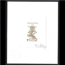 WALLIS & FUTUNA #343 PROOF SIGNED BROWN COLOR