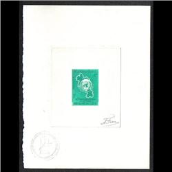 LAOS #115 PROOF SIGNED BY ARTIST GREEN COLOR
