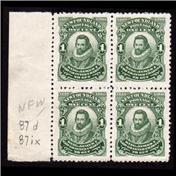 NEWFOUNDLAND #87ix+87xii+87(2X) XF-NH M