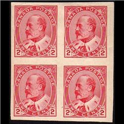 Canada #90a XF-NH(2) LH(2) IMPERF BLOCK