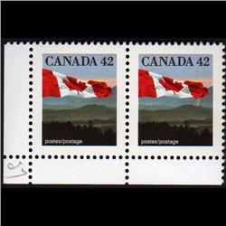 Canada #1356var XF-NH PAIR *TWO RED LIG
