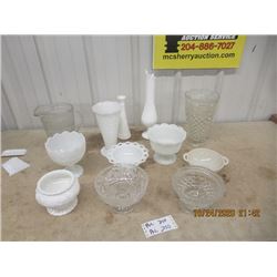 Vintage Milk Glass & Cut Glass