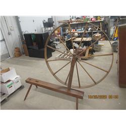 Vintage Walking Wheel Spinning Wheel
