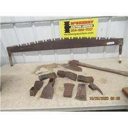 Simmonds Crust Cut Saw, Broad Axe, Axe Head- Pick Head- Some Railway