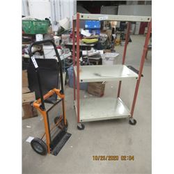 Portable Metal Shelf 3 Tier- 54"H 30"W 20"D, & Wheel Dolly