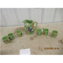 Vintage Pitcher & 6 Glasses