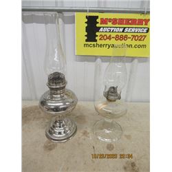 2 Vintage Lamps -1 Coal Oil Lamp & 1 Aladdin Lamp