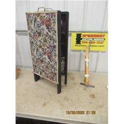Vintage Sewing Stand Up Case W Supply & 10 Various Rulers