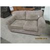Image 1 : Microsued Loveseat- Light Brown