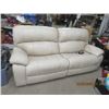 Image 1 : Ivory Leather Power Reclining Couch